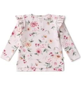 Snuggle Hunny Kids Snuggle Hunny Birds & Blooms Organic Long Sleeve Top with Frill