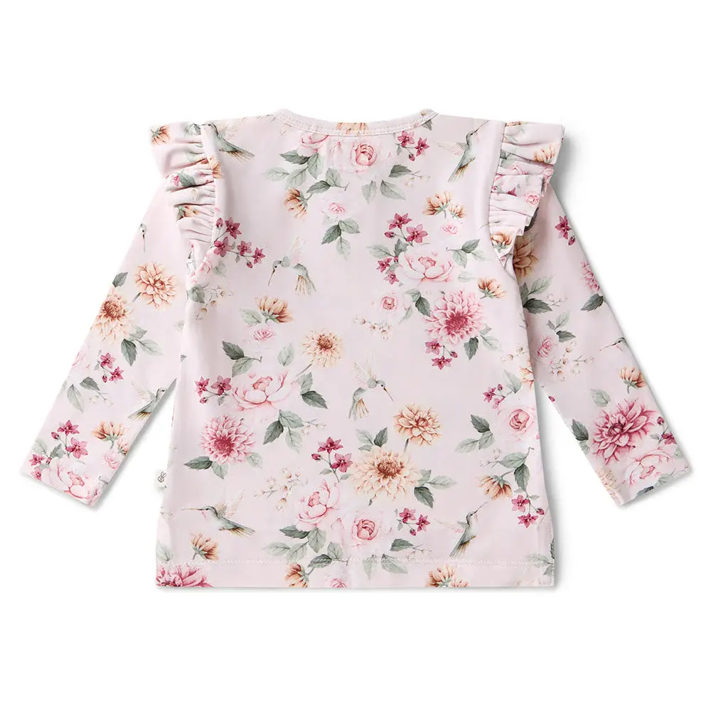 Snuggle Hunny Kids Snuggle Hunny Birds & Blooms Organic Long Sleeve Top with Frill
