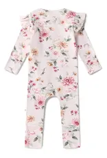 Snuggle Hunny Kids Snuggle Hunny Birds & Blooms Organic Snugglesuit Convertible Romper with Frill
