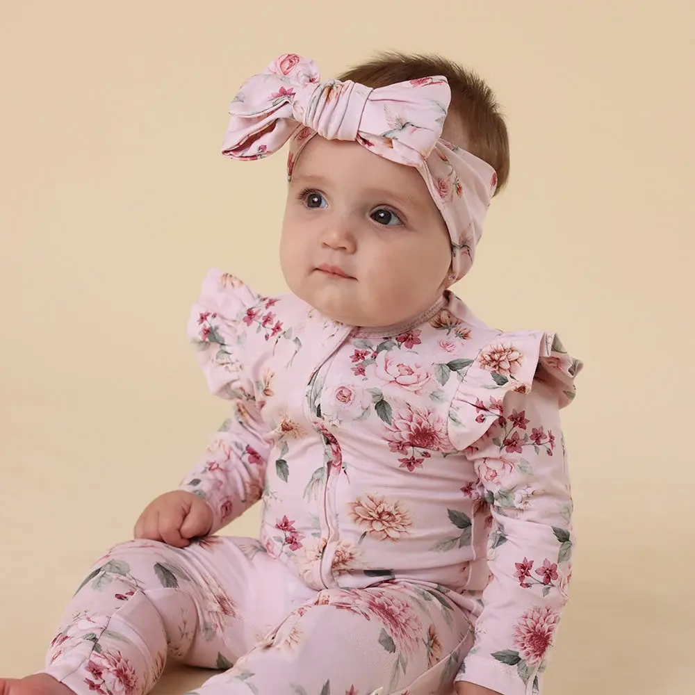 Snuggle Hunny Kids Snuggle Hunny Birds & Blooms Organic Snugglesuit Convertible Romper with Frill