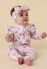 Snuggle Hunny Kids Snuggle Hunny Birds & Blooms Organic Snugglesuit Convertible Romper with Frill
