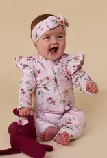 Snuggle Hunny Kids Snuggle Hunny Birds & Blooms Organic Snugglesuit Convertible Romper with Frill
