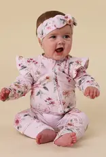Snuggle Hunny Kids Snuggle Hunny Birds & Blooms Organic Snugglesuit Convertible Romper with Frill