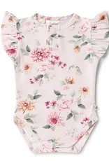 Snuggle Hunny Kids Snuggle Hunny Birds & Blooms Short Sleeve Organic Bodysuit with Frill