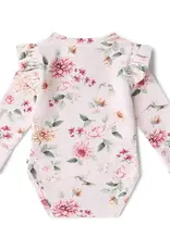 Snuggle Hunny Kids Snuggle Hunny Birds & Blooms Long Sleeve Organic Bodysuit with Frill
