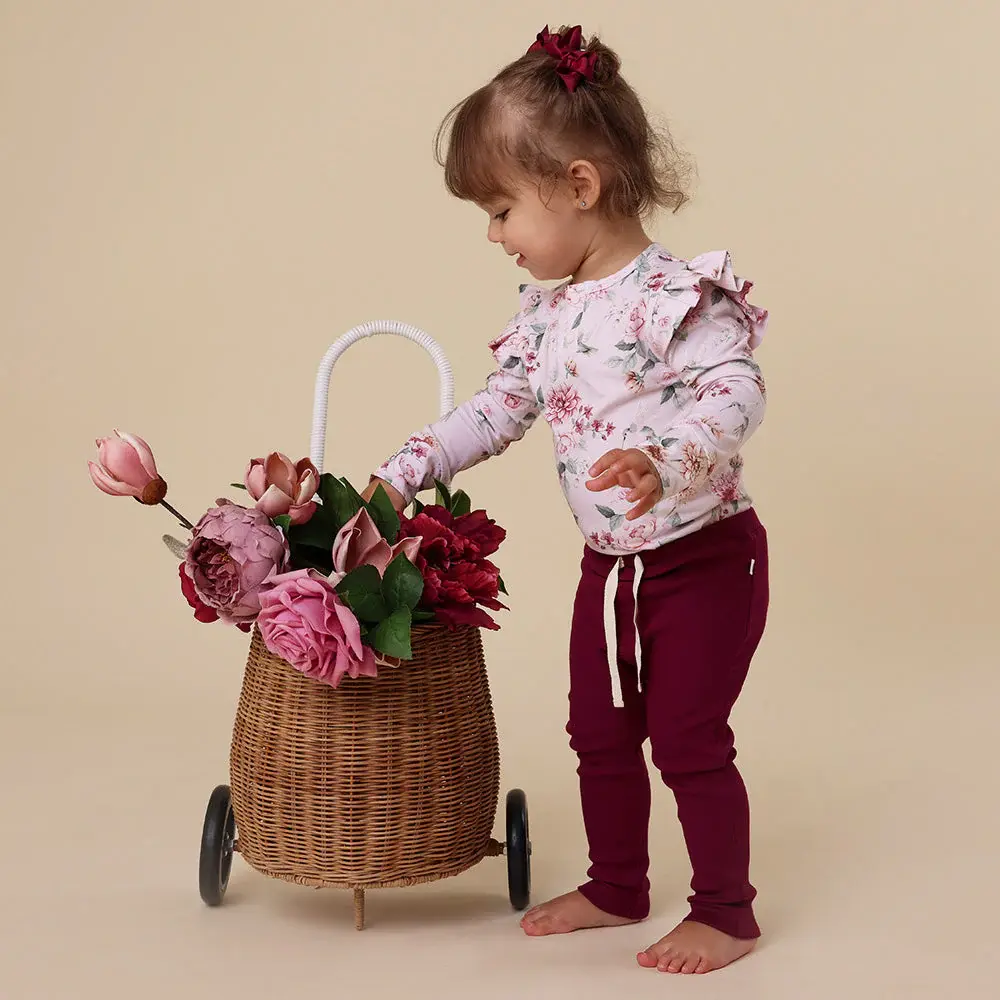 Snuggle Hunny Kids Snuggle Hunny Birds & Blooms Long Sleeve Organic Bodysuit with Frill