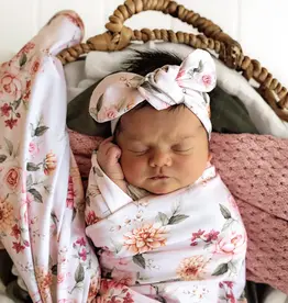 Snuggle Hunny Kids Snuggle Hunny Birds & Blooms Organic Jersey Wrap & Topknot Set