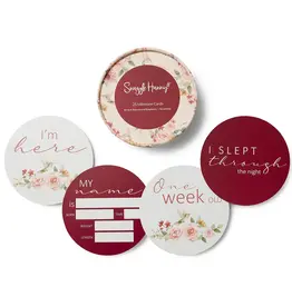 Snuggle Hunny Kids Snuggle Hunny Birds & Blooms & Raspberry Reversible Milestone Cards