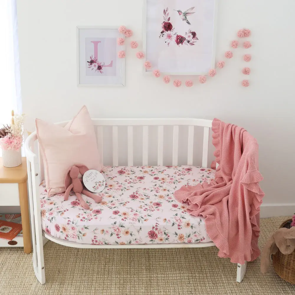 Snuggle Hunny Kids Snuggle Hunny Birds & Blooms Organic Fitted Cot Sheet