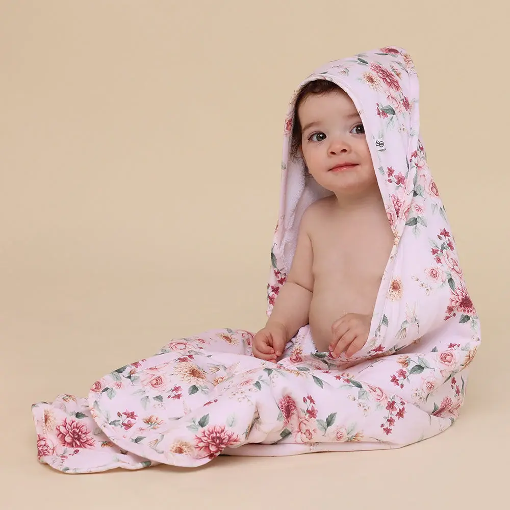 Snuggle Hunny Kids Snuggle Hunny Birds & Blooms Organic Hooded Baby Towel