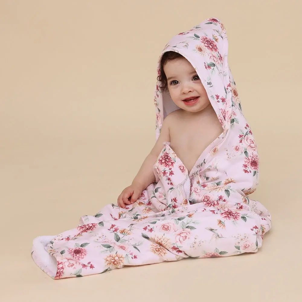 Snuggle Hunny Kids Snuggle Hunny Birds & Blooms Organic Hooded Baby Towel