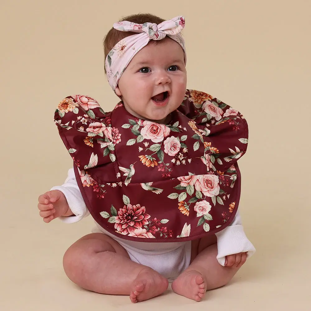 Snuggle Hunny Kids Snuggle Hunny Floral Flutter Frill Snuggle Bib