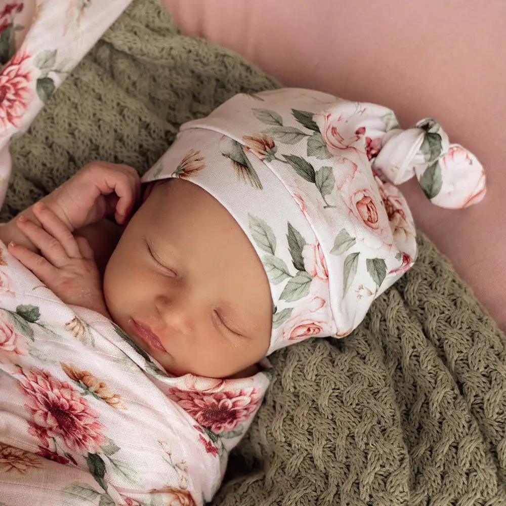 Snuggle Hunny Kids Snuggle Hunny Birds & Blooms Organic Knotted Beanie