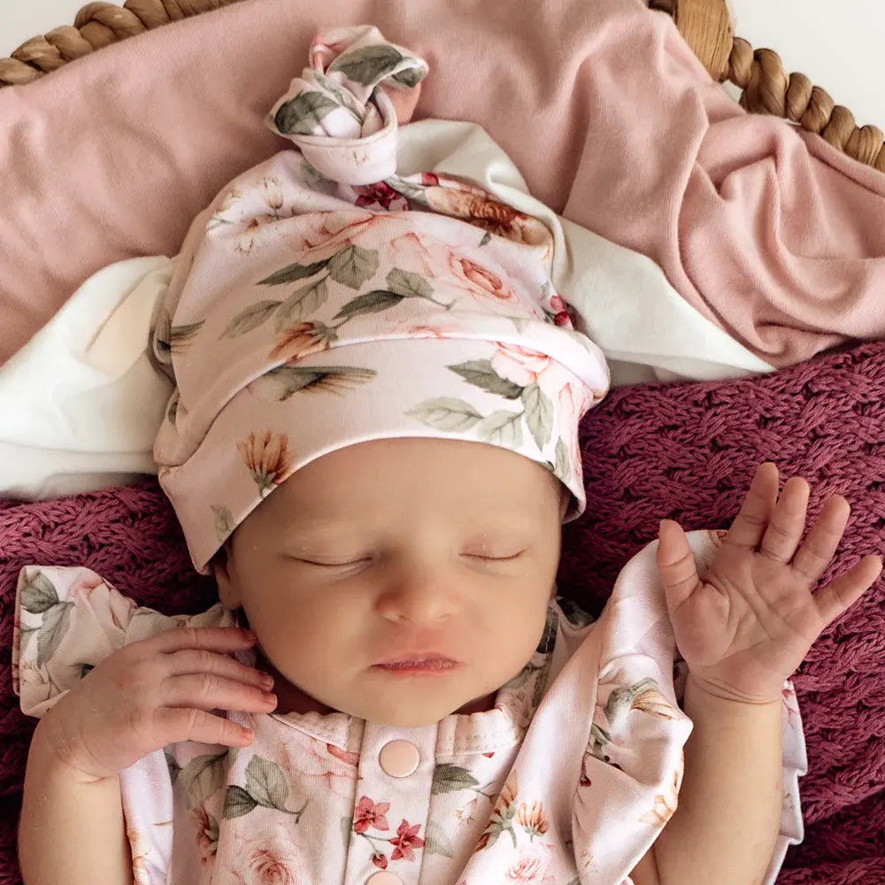 Snuggle Hunny Kids Snuggle Hunny Birds & Blooms Organic Knotted Beanie