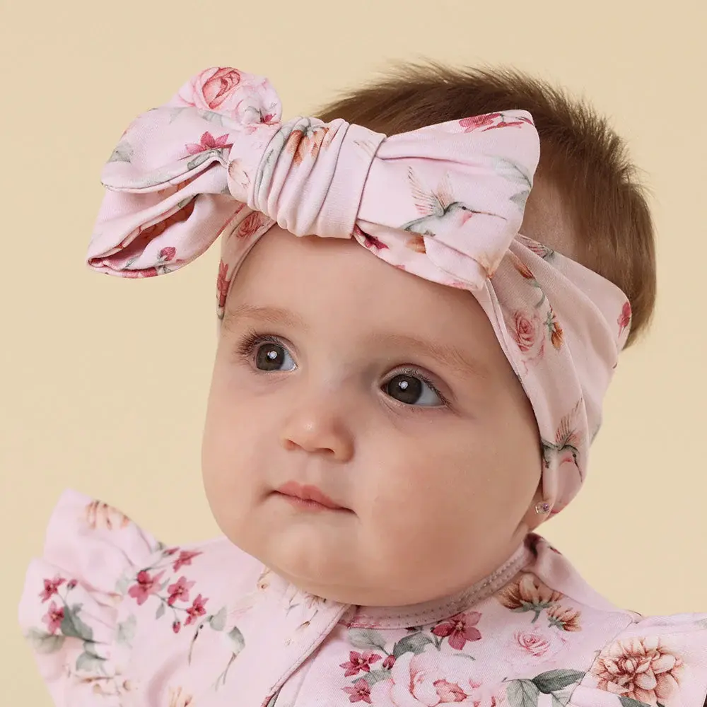 Snuggle Hunny Kids Snuggle Hunny Birds & Blooms Organic Oversized Bow