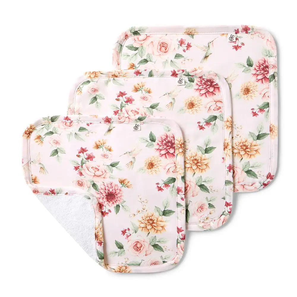 Snuggle Hunny Kids Snuggle Hunny Birds & Blooms Organic Wash Cloths - 3 Pack