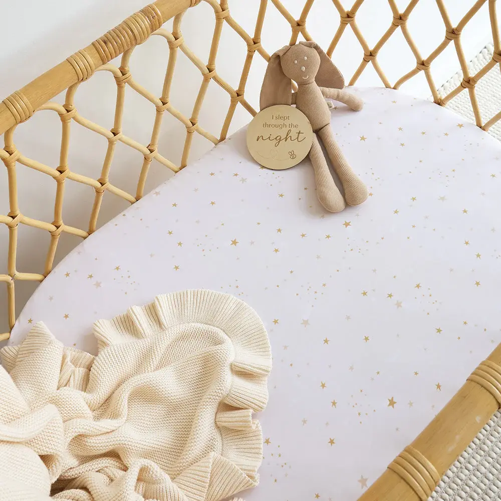 Snuggle Hunny Kids Snuggle Hunny Stardust Organic Bassinet Sheet / Change Pad Cover