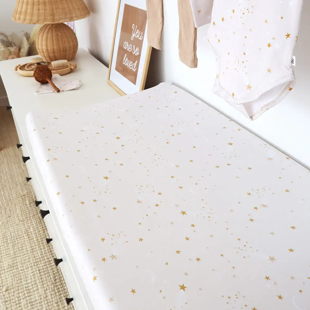 Snuggle Hunny Kids Snuggle Hunny Stardust Organic Bassinet Sheet / Change Pad Cover