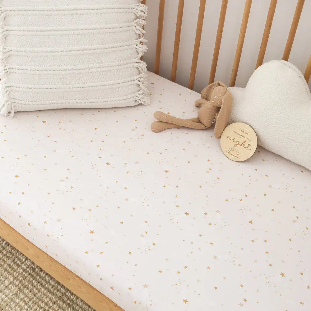 Snuggle Hunny Kids Snuggle Hunny Stardust Organic Fitted Cot Sheet