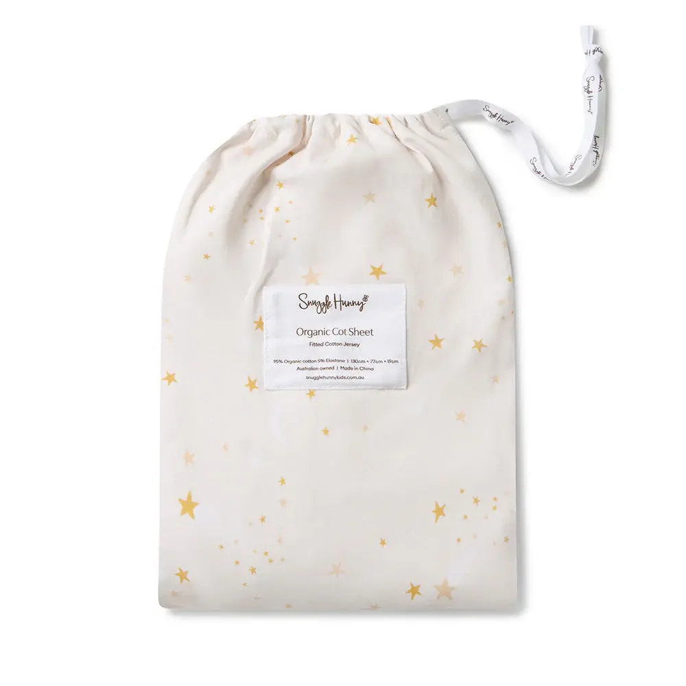 Snuggle Hunny Kids Snuggle Hunny Stardust Organic Fitted Cot Sheet