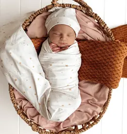 Snuggle Hunny Kids Snuggle Hunny Stardust Organic Jersey Wrap & Beanie Set