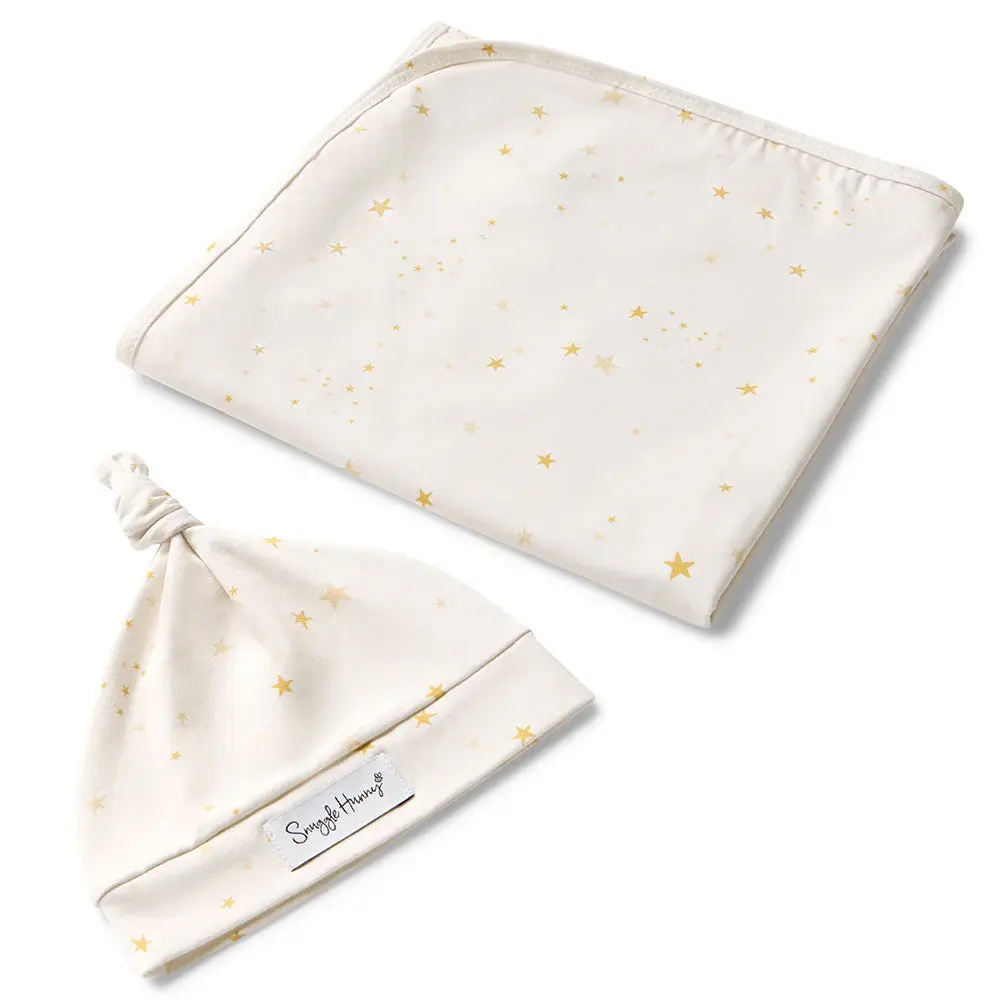 Snuggle Hunny Kids Snuggle Hunny Stardust Organic Jersey Wrap & Beanie Set