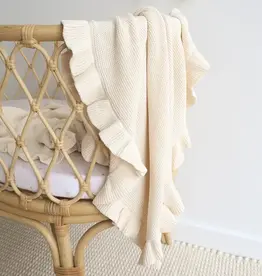 Snuggle Hunny Kids Snuggle Hunny Cream Ruffle Knit Organic Baby Blanket