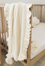 Snuggle Hunny Kids Snuggle Hunny Cream Ruffle Knit Organic Baby Blanket