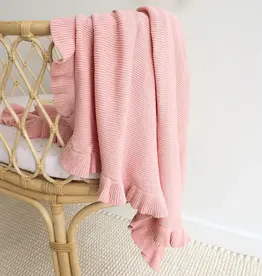 Snuggle Hunny Kids Snuggle Hunny Rosa Ruffle Knit Organic Baby Blanket