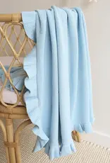 Snuggle Hunny Kids Snuggle Hunny Baby Blue Ruffle Knit Organic Baby Blanket
