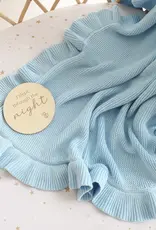 Snuggle Hunny Kids Snuggle Hunny Baby Blue Ruffle Knit Organic Baby Blanket