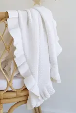 Snuggle Hunny Kids Snuggle Hunny White Ruffle Knit Organic Baby Blanket