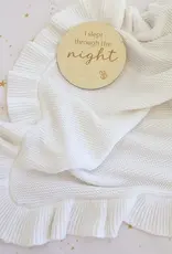 Snuggle Hunny Kids Snuggle Hunny White Ruffle Knit Organic Baby Blanket