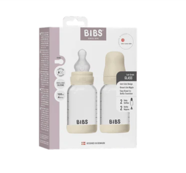 BIBS BIBS Glass Bottle Complete Set (2 Pack) Latex - 120ml