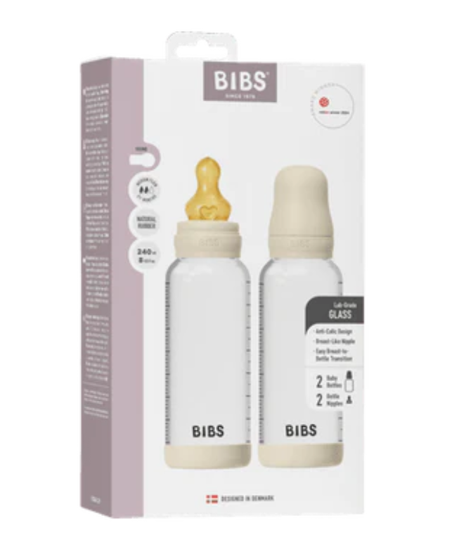 BIBS BIBS Glass Bottle Complete Set (2 Pack) Latex - 240ml