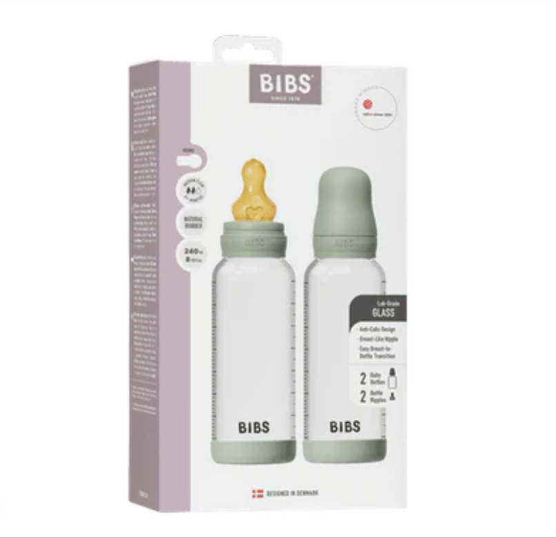 BIBS BIBS Glass Bottle Complete Set (2 Pack) Latex - 240ml