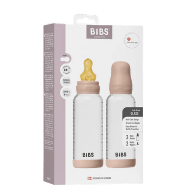BIBS BIBS Glass Bottle Complete Set (2 Pack) Latex - 240ml