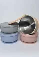 Meadow Lane Collective Meadow Lane Collective Stainless Steel Baby and Toddler+ Suction Bowl - Beige
