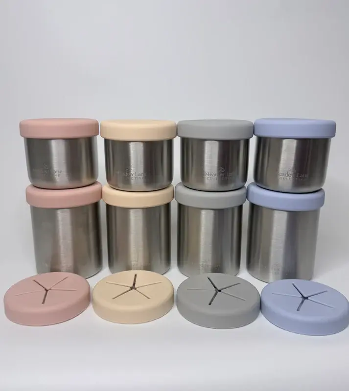 Meadow Lane Collective Meadow Lane Collective Stainless Steel Snack Container Grey