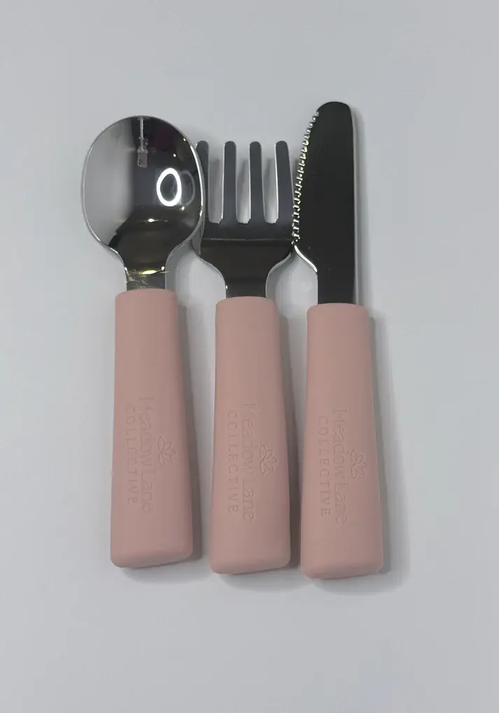 Meadow Lane Collective Meadow Lane Collective Stainless Steel Toddler Cutlery Set 12mth+ - Pink