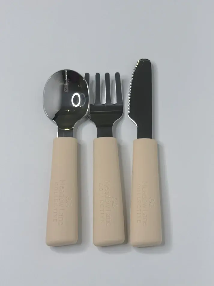 Meadow Lane Collective Meadow Lane Collective Stainless Steel Toddler Cutlery Set 12mth+ - Beige