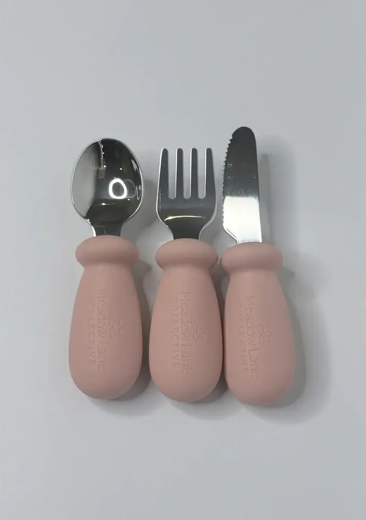 Meadow Lane Collective Meadow Lane Collective Stainless Steel Baby Cutlery 6mths+ - Pink