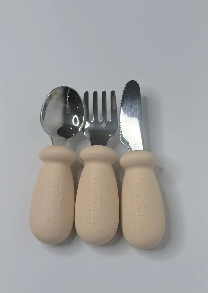 Meadow Lane Collective Meadow Lane Collective Stainless Steel Baby Cutlery 6mths+ - Beige