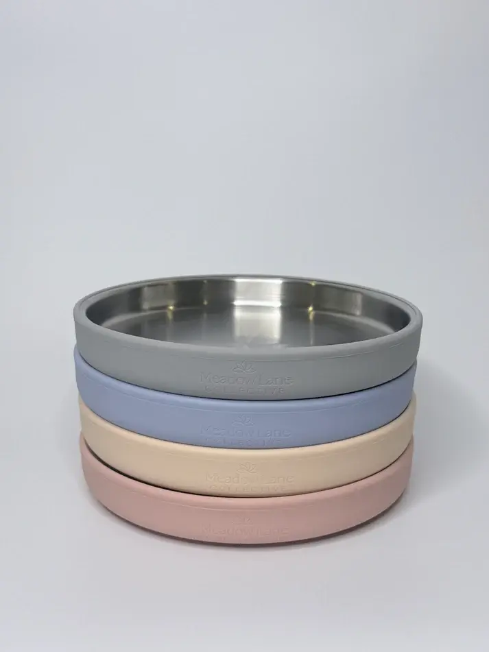 Meadow Lane Collective Meadow Lane Collective Stainless Steel Baby and Toddler+ Suction Plate - Blue