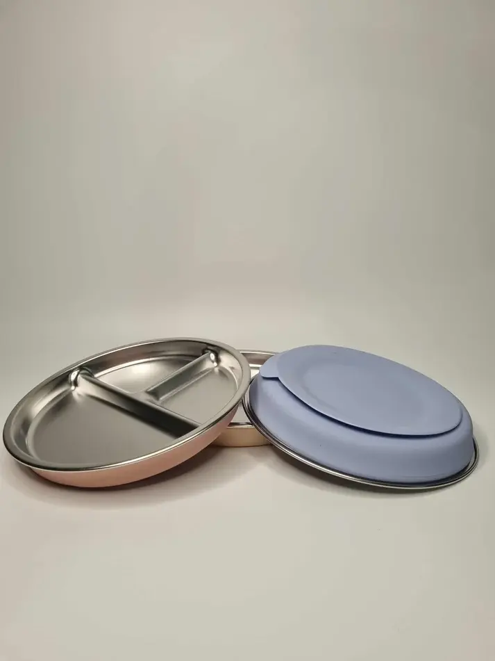 Meadow Lane Collective Meadow Lane Collective Stainless Steel Baby and Toddler+ Divider Suction Plate - Grey