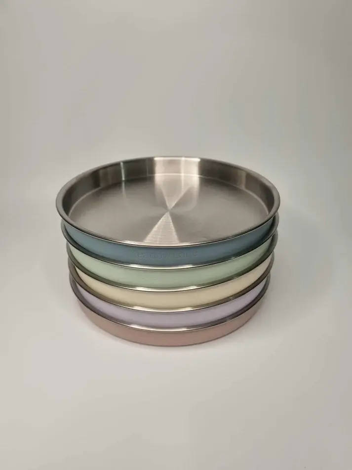 Meadow Lane Collective Meadow Lane Collective Non-Slip Stainless Steel Plate - Blue