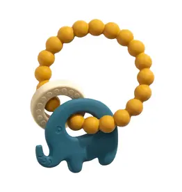 Playground Playground Silicone Elephant Teether - Steel Blue