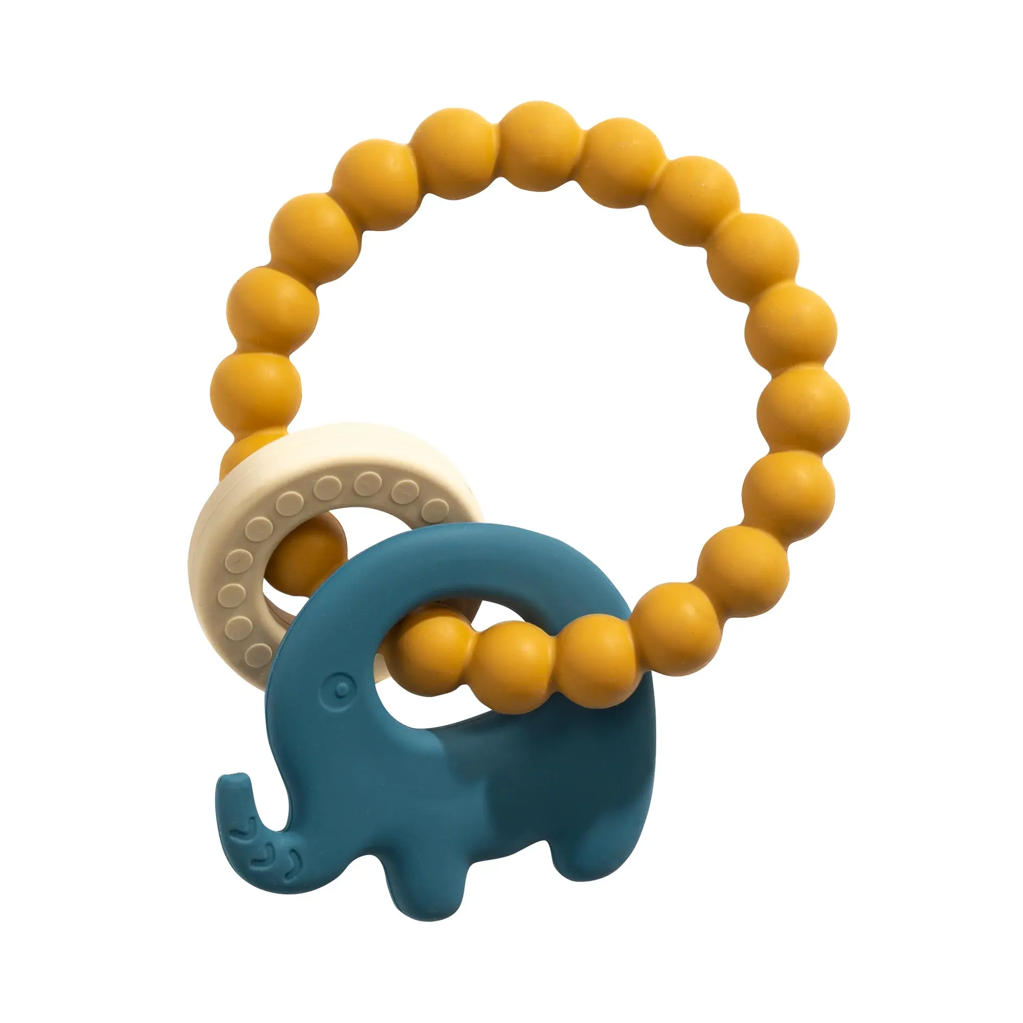 Living Textiles Living Textiles Silicone Elephant Teether - Steel Blue