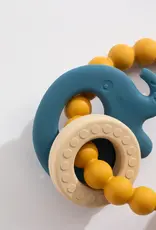 Living Textiles Living Textiles Silicone Elephant Teether - Steel Blue