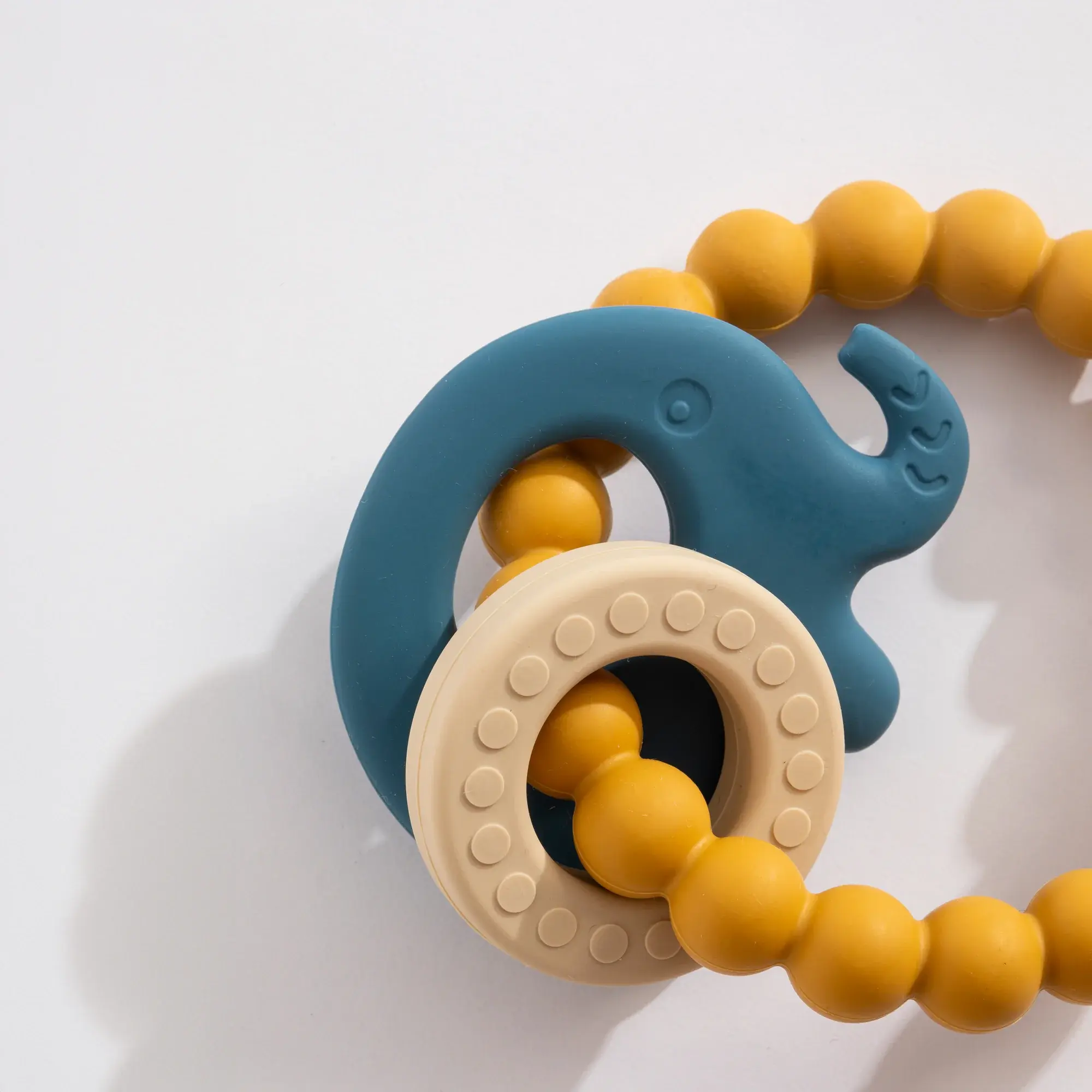 Playground Playground Silicone Elephant Teether - Steel Blue